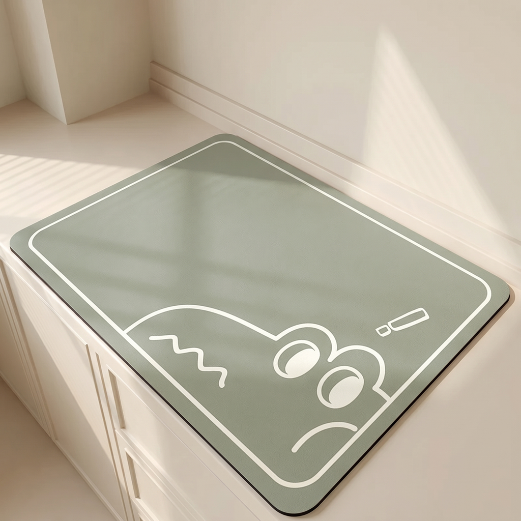 Absorbent Kitchen Mat, Microfiber, Non-slip Backing, Quick Drying