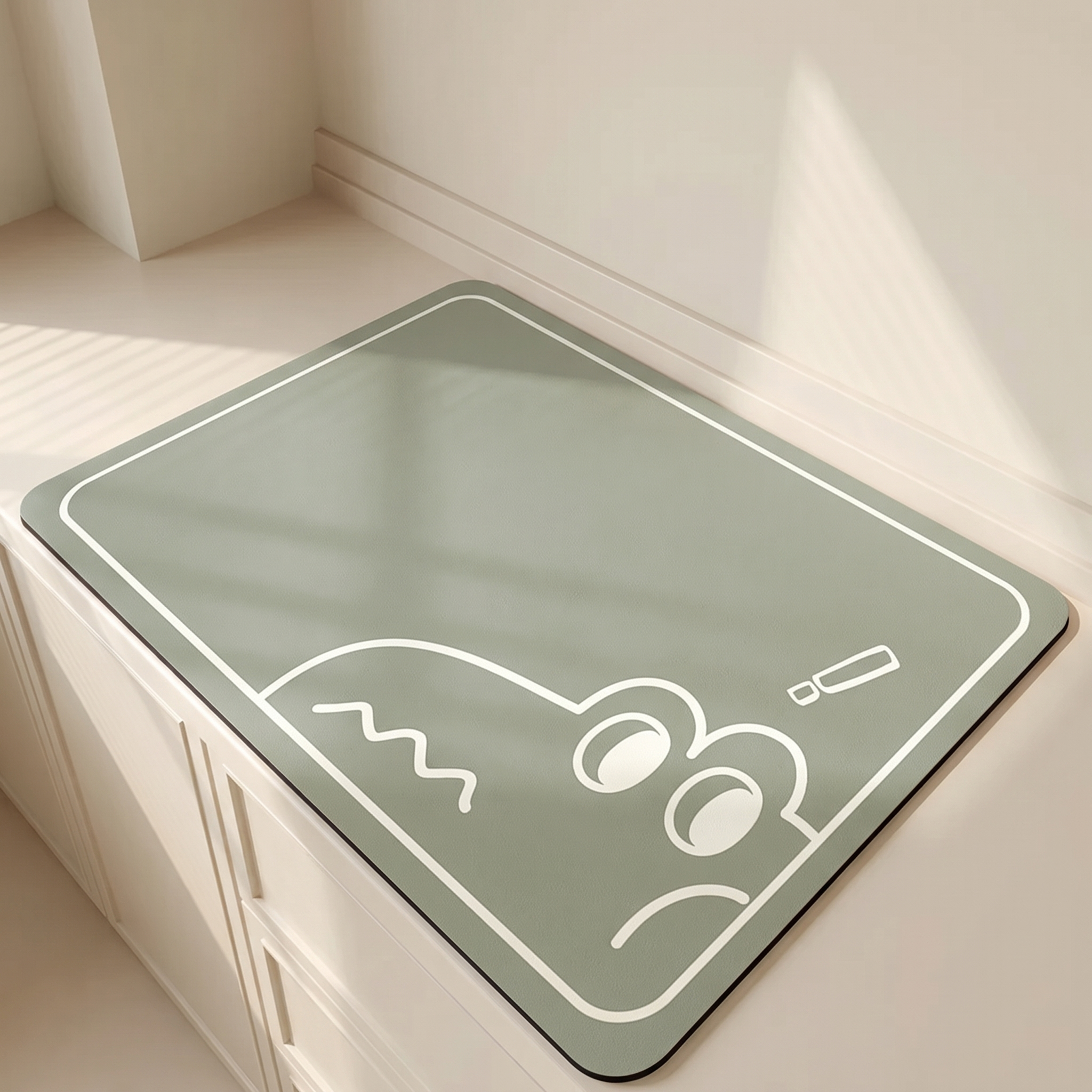 Absorbent Kitchen Mat, Microfiber, Non-slip Backing, Quick Drying