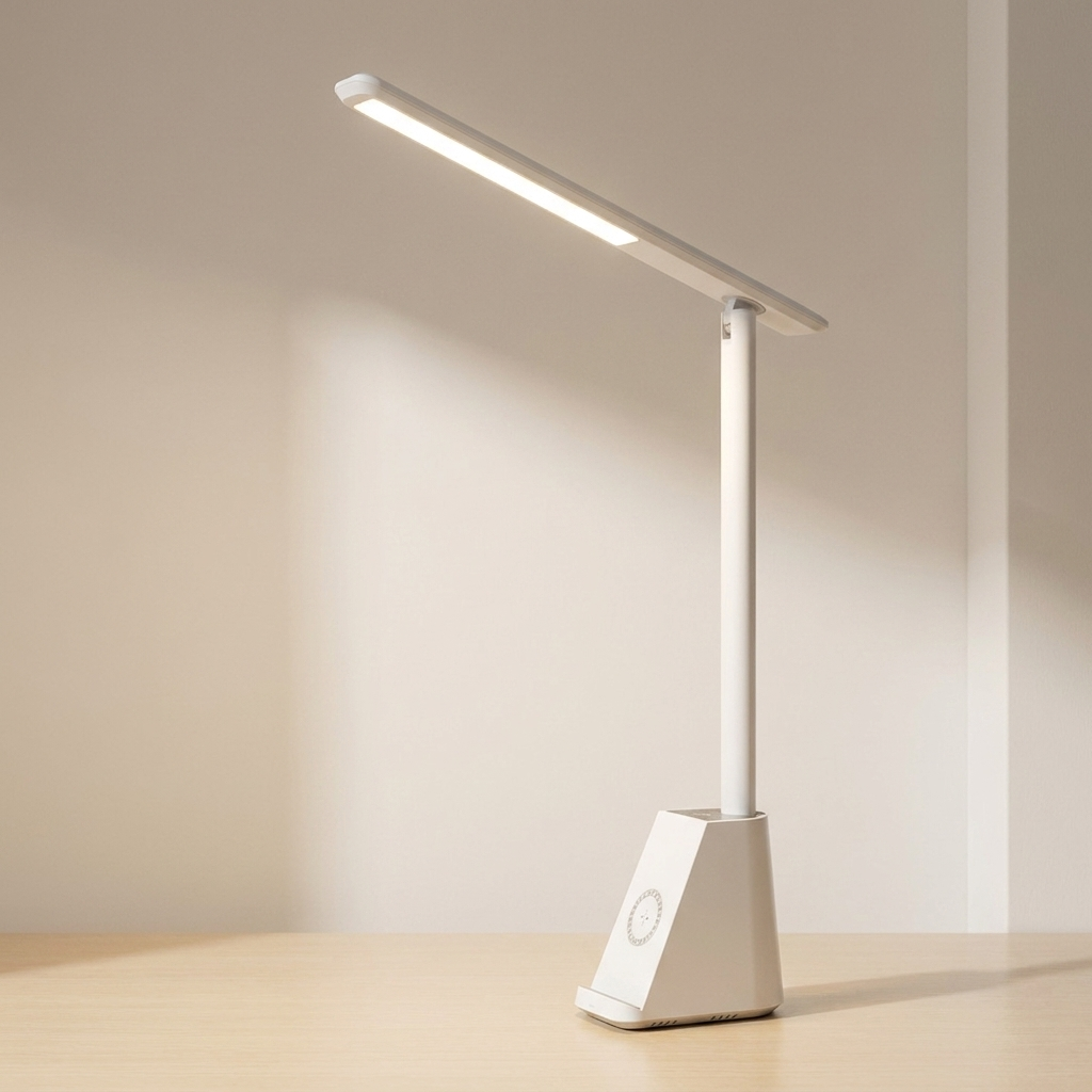 Modern LED desk lamp on a neutral background