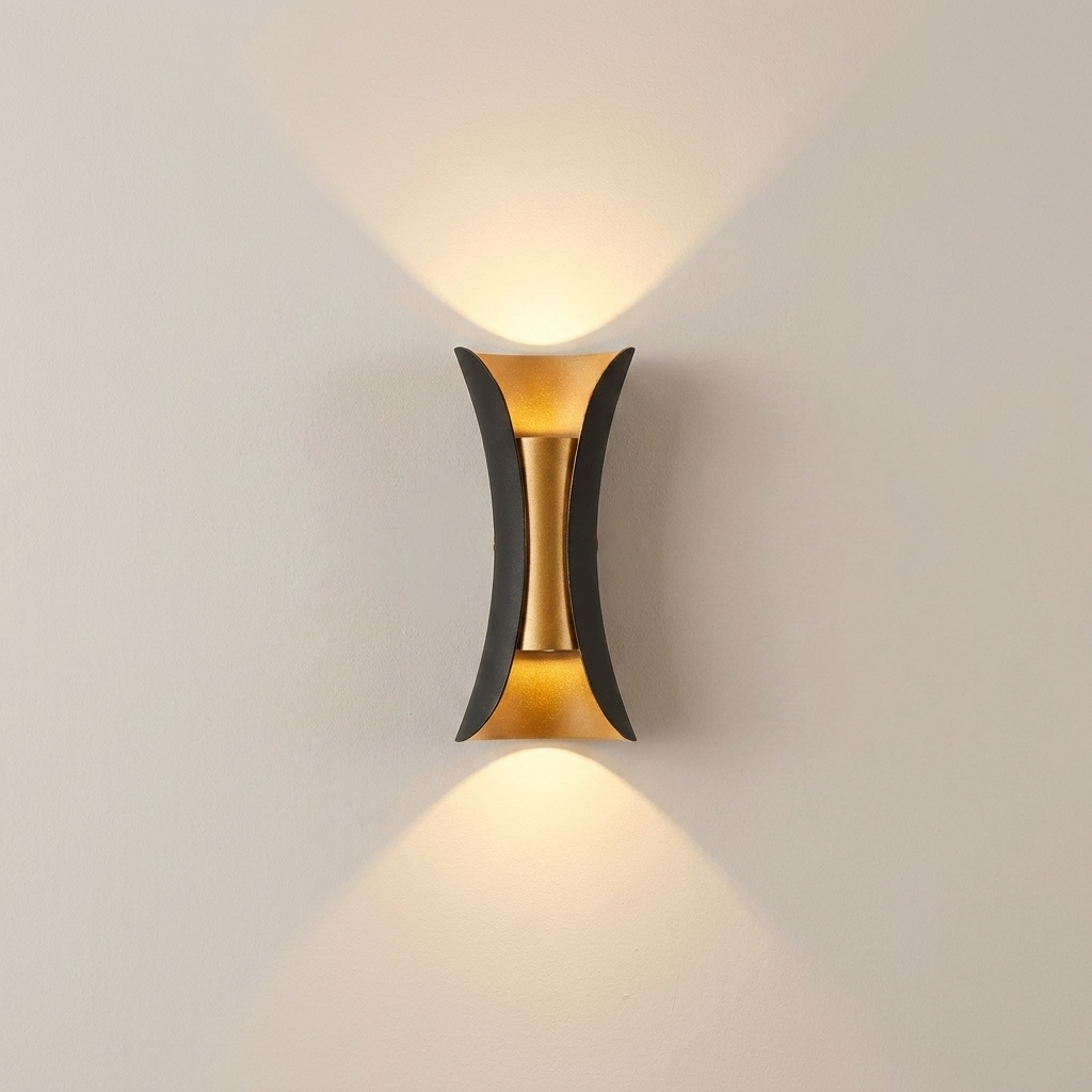 Modern wall-mounted light fixture on a plain wall