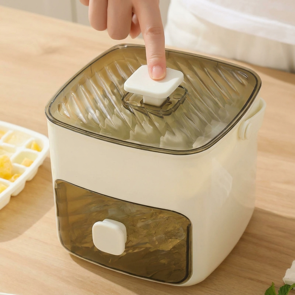 Ice Maker Countertop Portable Manual Fill with Storage Bin and Ice Tray