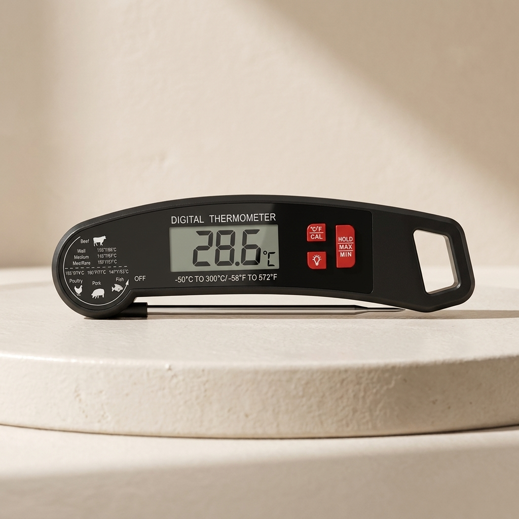 Digital Meat Thermometer - Fast, Accurate Readings with Backlit LCD 