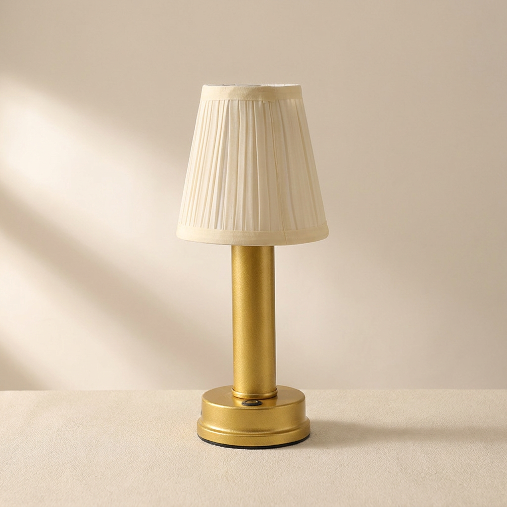 Brass Table Lamp Wireless Integrated LED Polished Brass Finish 0