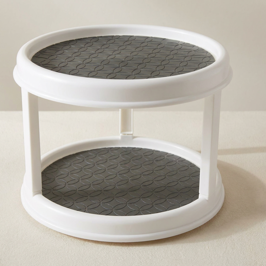 2 Tier Rotating Spice Rack Organizer 360 Degree Kitchen Storage