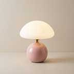Table Lamp LED Ceramic PVC Mushroom Design Bedside Lamp
