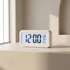 Digital Alarm Clock, LCD Display, Snooze Function, Compact Design