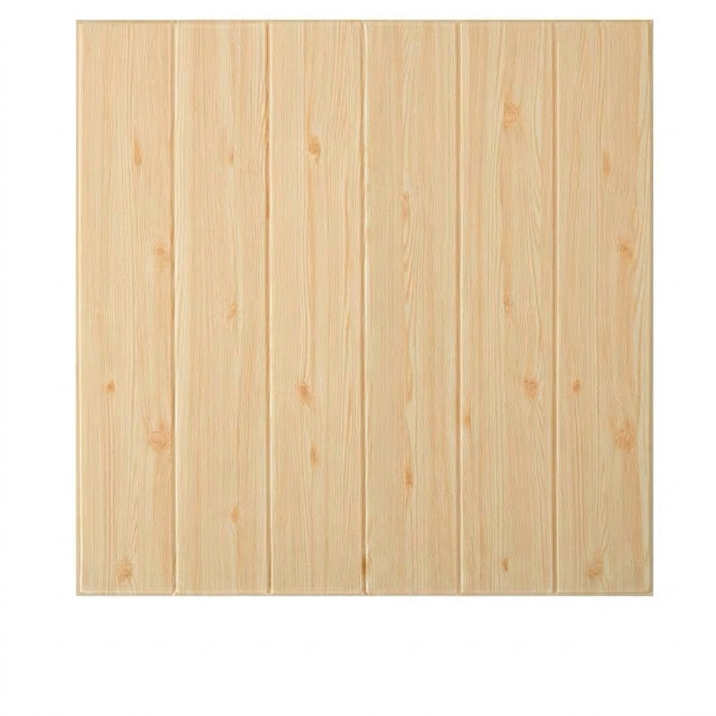 A square panel of light natural wood planks with visible grain and knots, shown against a plain white background.