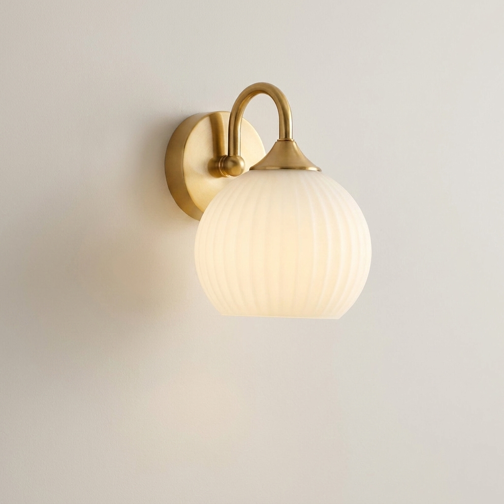 Wall Lamp Iron Striped Glass E27 LED Compatible