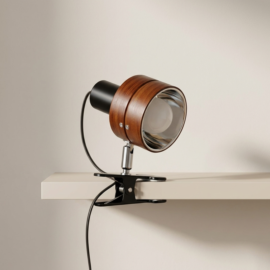 Clip On Wall Lamp, Adjustable Swing Arm, E27 Bulb Included, Plug In