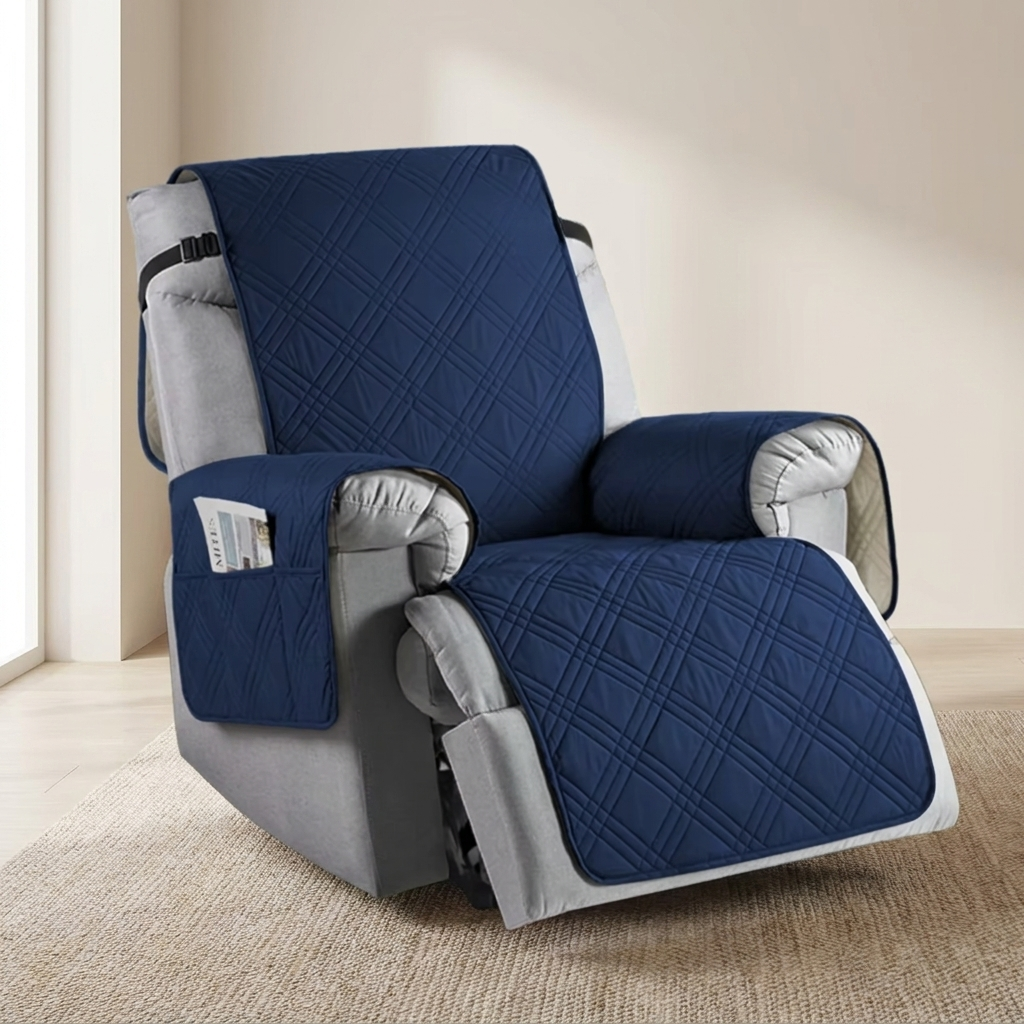 Recliner Chair Cover, Waterproof, Non Slip, Side Pocket