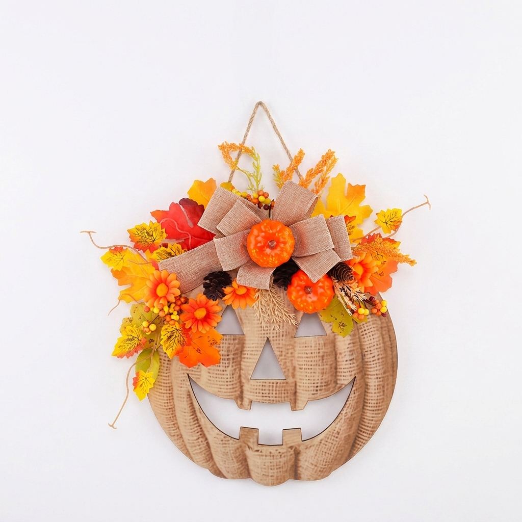 Pumpkin Hanging Decoration, Autumn Pumpkin Design, Optional Warm Lights, Jack-o'-Lantern 1