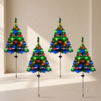 Solar Christmas Tree Garden Lights, Multi-Color LED, Outdoor, Ground Stake