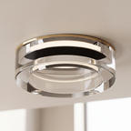 Mini Flush Mount Ceiling Light, LED Compatible, 7W Max, Gold or Silver Finish