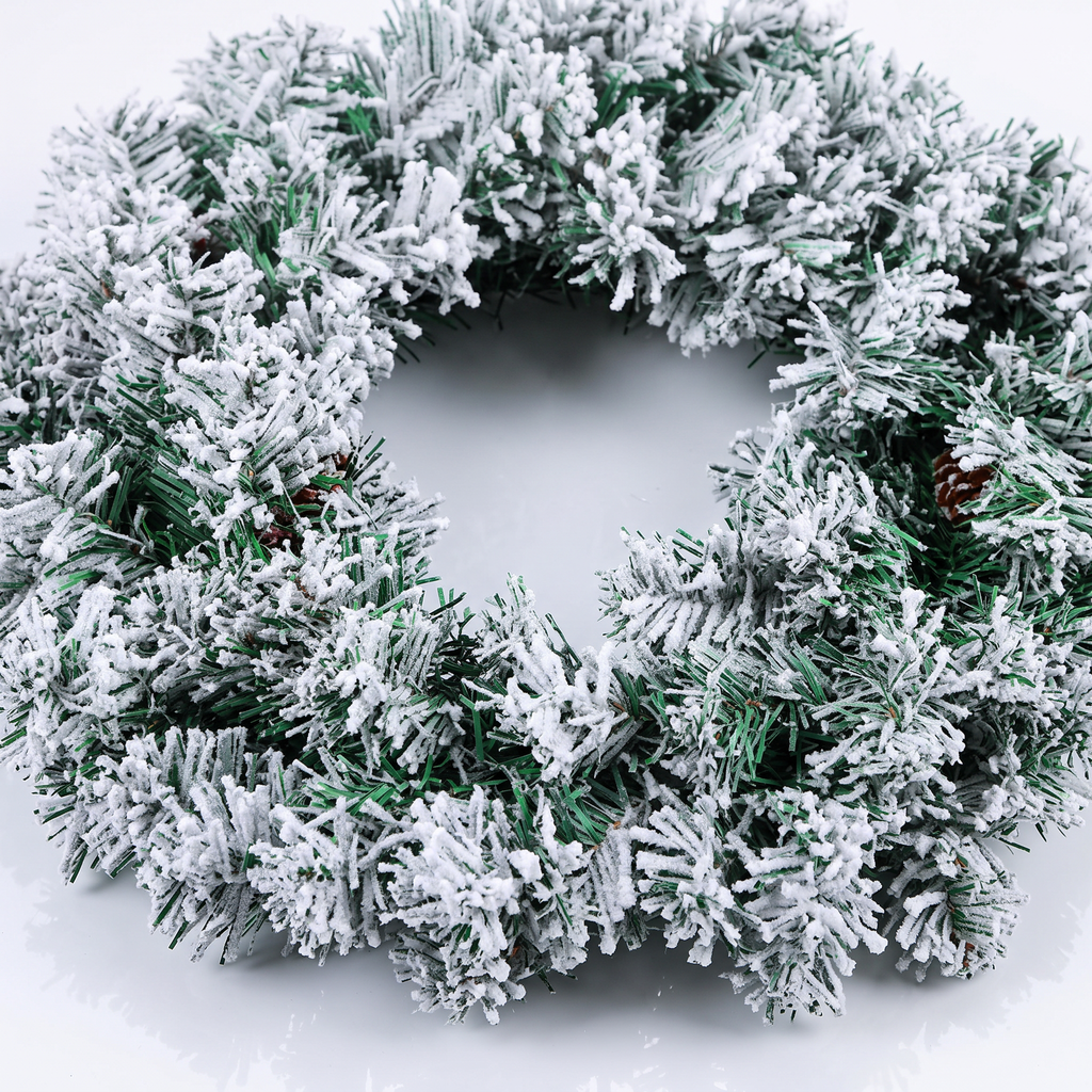 Christmas Wreath, Snowflake Design, Door Hanging, Green