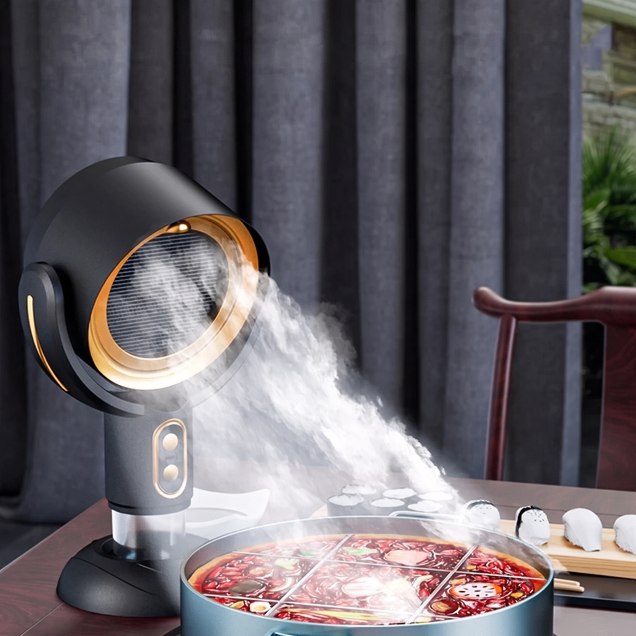 Desktop Range Hood, rechargeable, USB charging, 8W 1