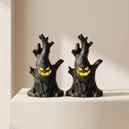 Halloween Pumpkin Ghost Stump Light, 2 Pieces, LED, Battery Powered