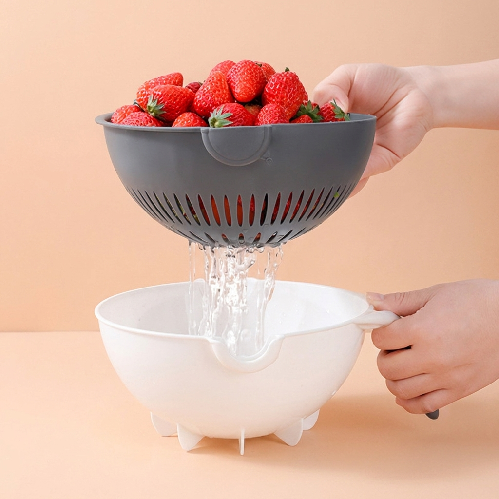 Vegetable Slicer, Multifunctional, Interchangeable Inserts, Strainer Basket 3