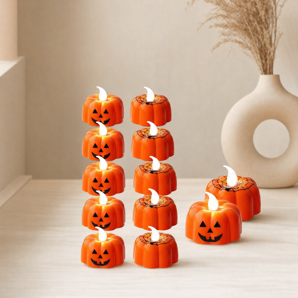 LED Pumpkin Candles Plastic Jack O Lantern Design 3