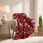 Fleece Blanket Polyester Christmas Geometric Print 1