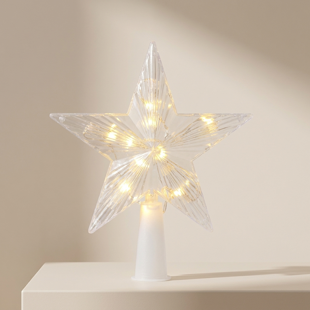 Christmas Tree Topper Star Light, LED Light, Battery Powered, Switch Operated