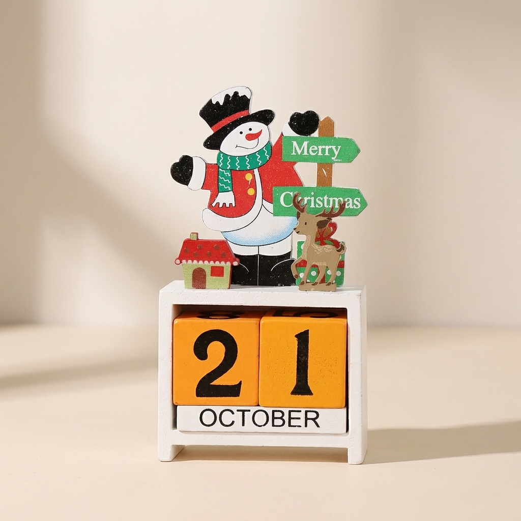 Christmas Calendar Ornament, Santa Claus Theme, Tabletop Display, Countdown Calendar