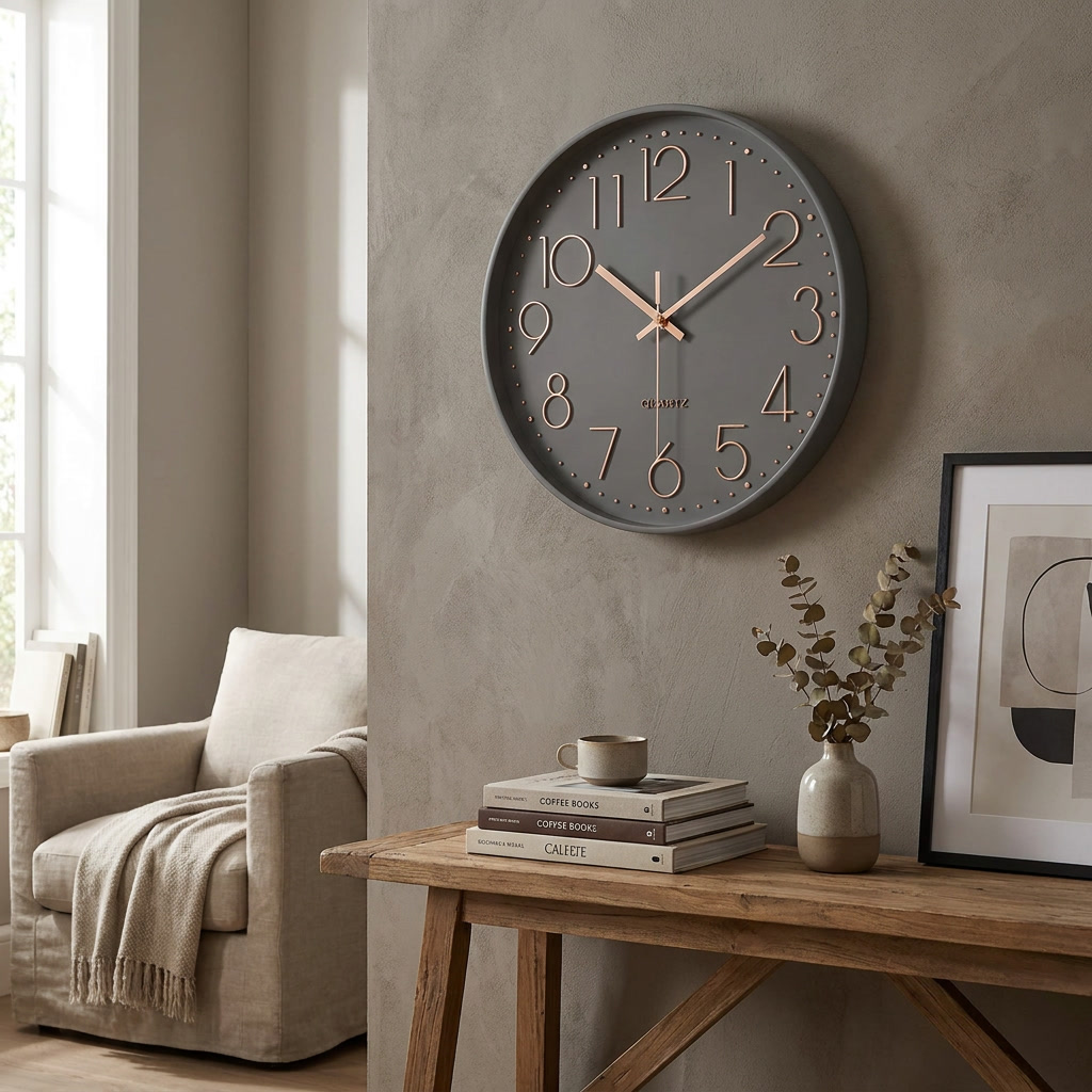 Modern Wall Clock Silent Movement Minimalist Design