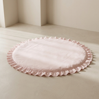 Baby Play Mat with Round Design and Ruffled Edge and Padded Construction