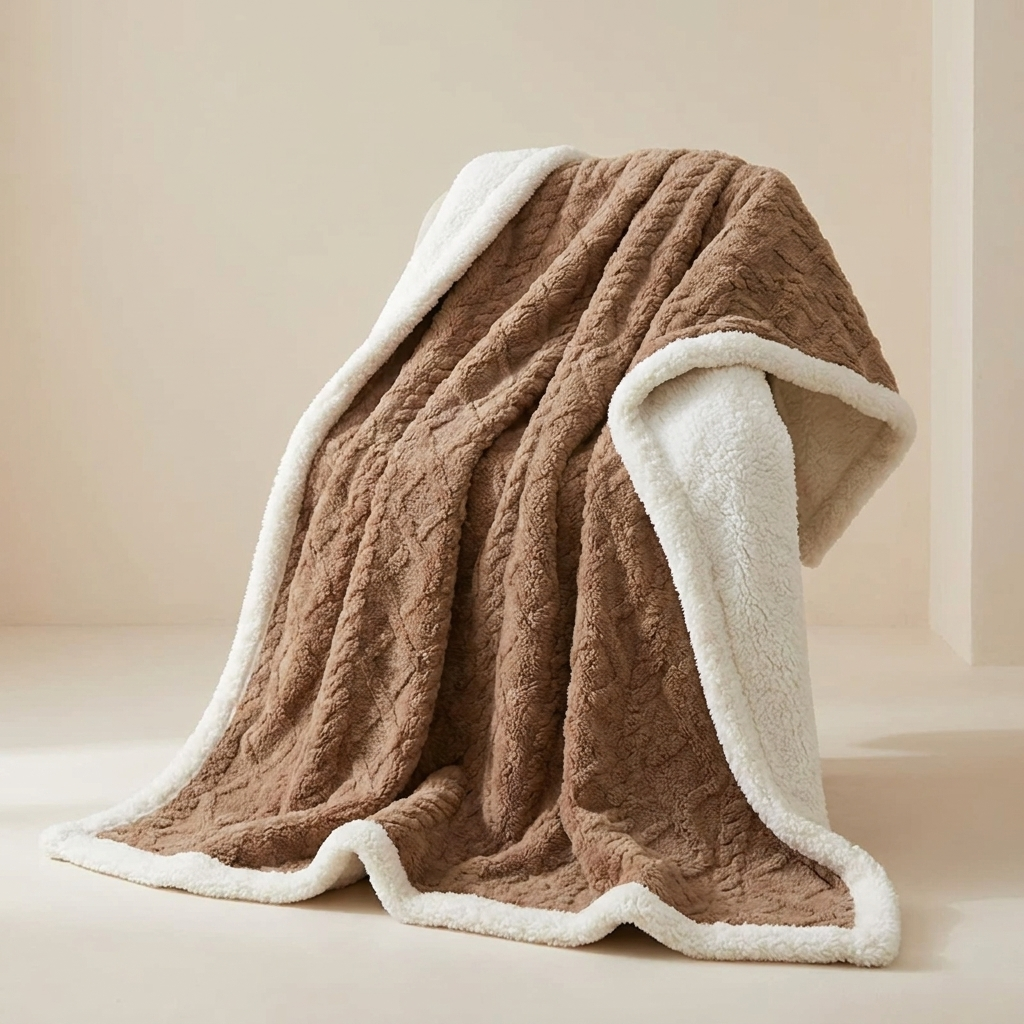 Lamb Fleece Blanket Soft Warm Winter Throw for Sofa and Bed