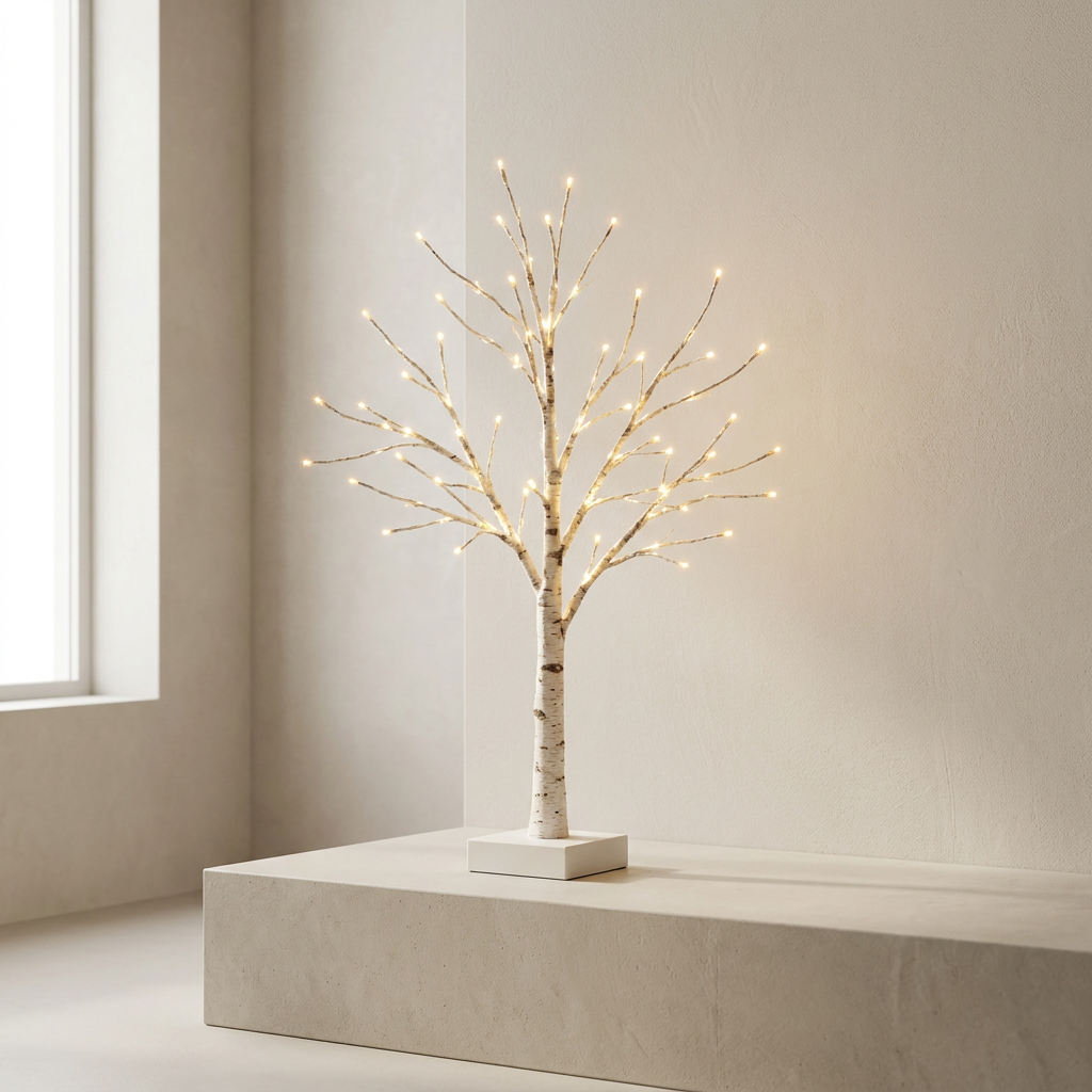 Enchanted Birch Tree Light with Warm Ambient Glow