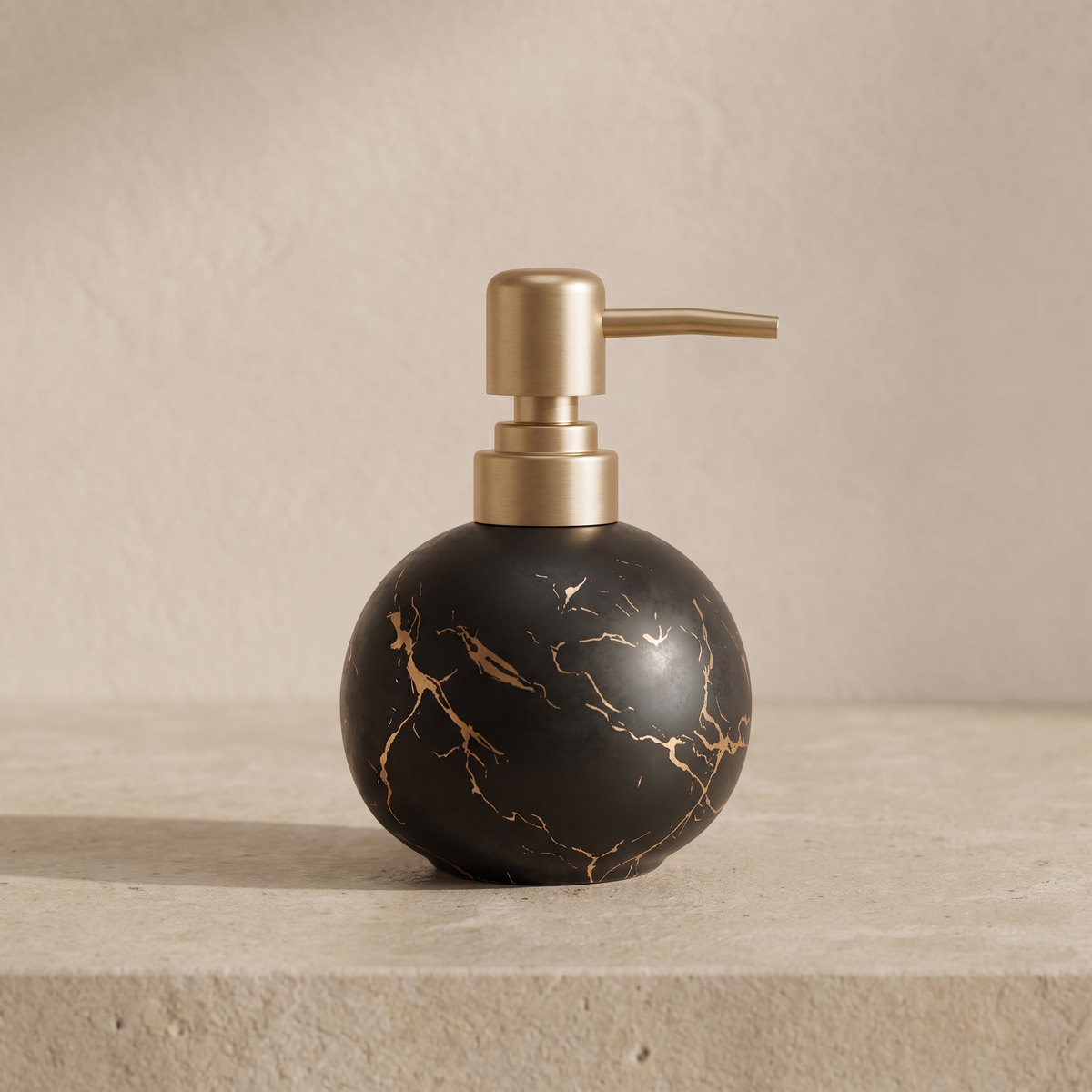 Liquid Soap Dispenser Marble Finish Pump Decorative Countertop