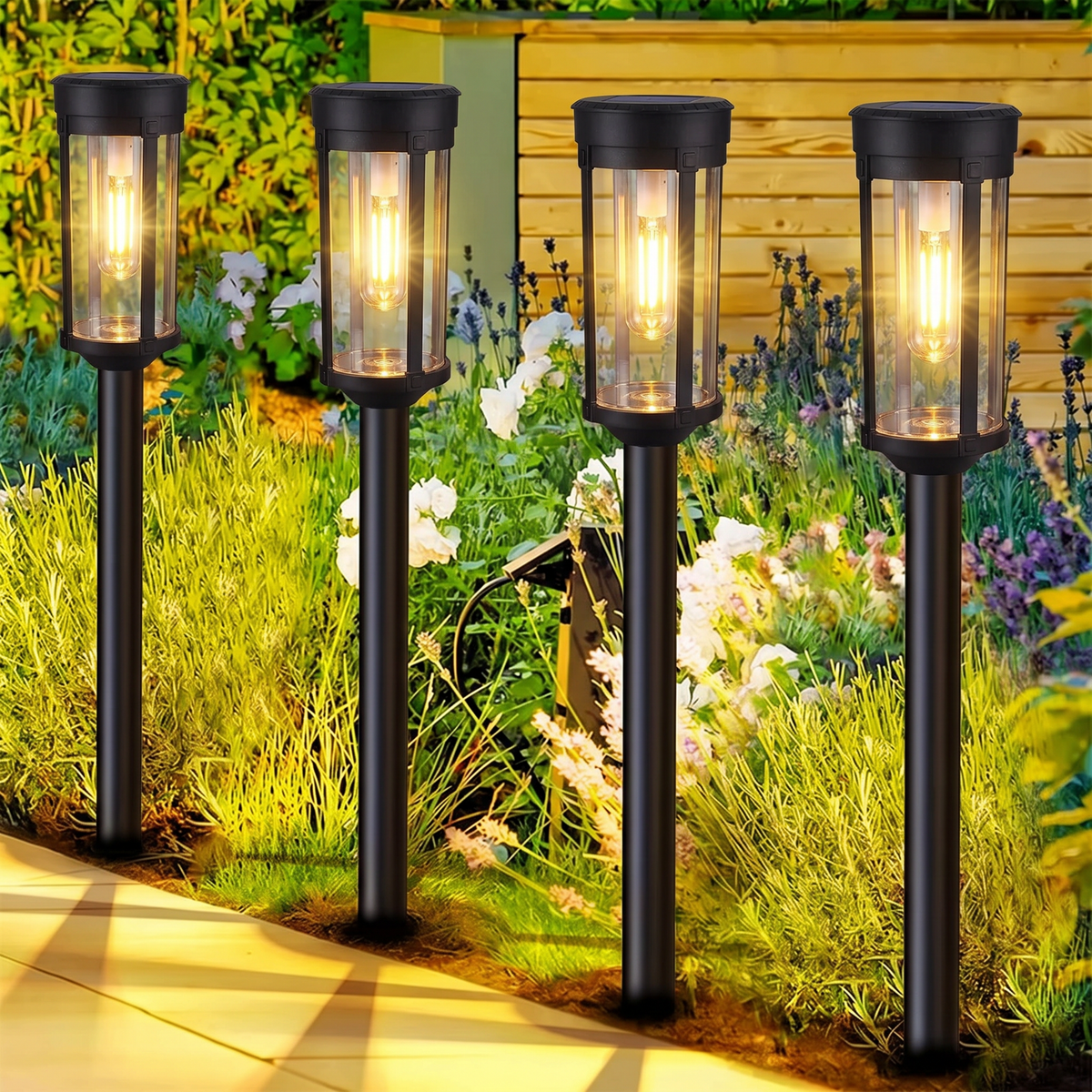 Solar Garden Light Automatic Dusk to Dawn IP65 Waterproof Landscape Path Light 3