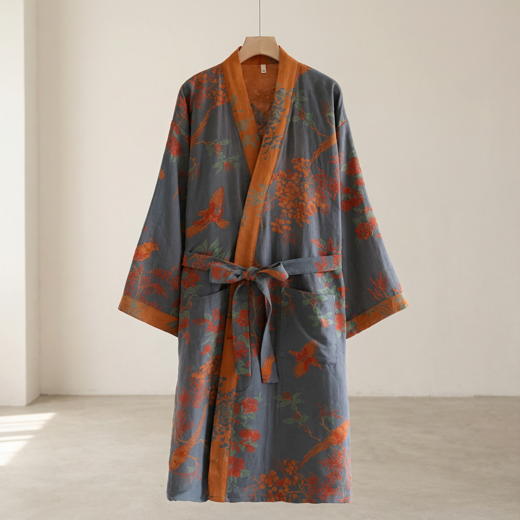 Breathable Cotton Waffle Bathrobe