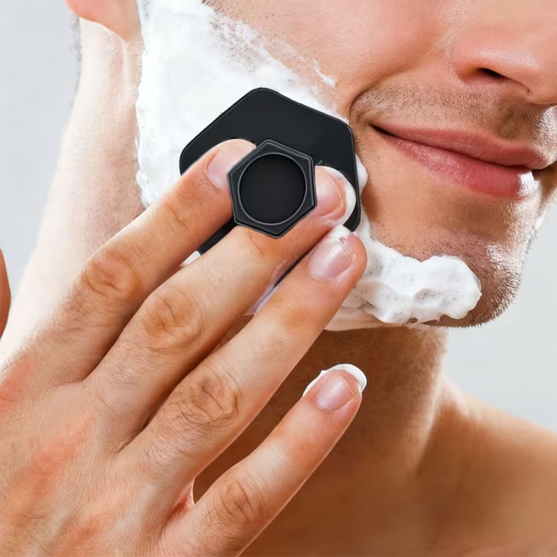 4-Piece Silicone Bathroom Brush Set for Easy and  Hygienic Cleaning