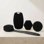 4-Piece Silicone Bathroom Brush Set for Easy and  Hygienic Cleaning
