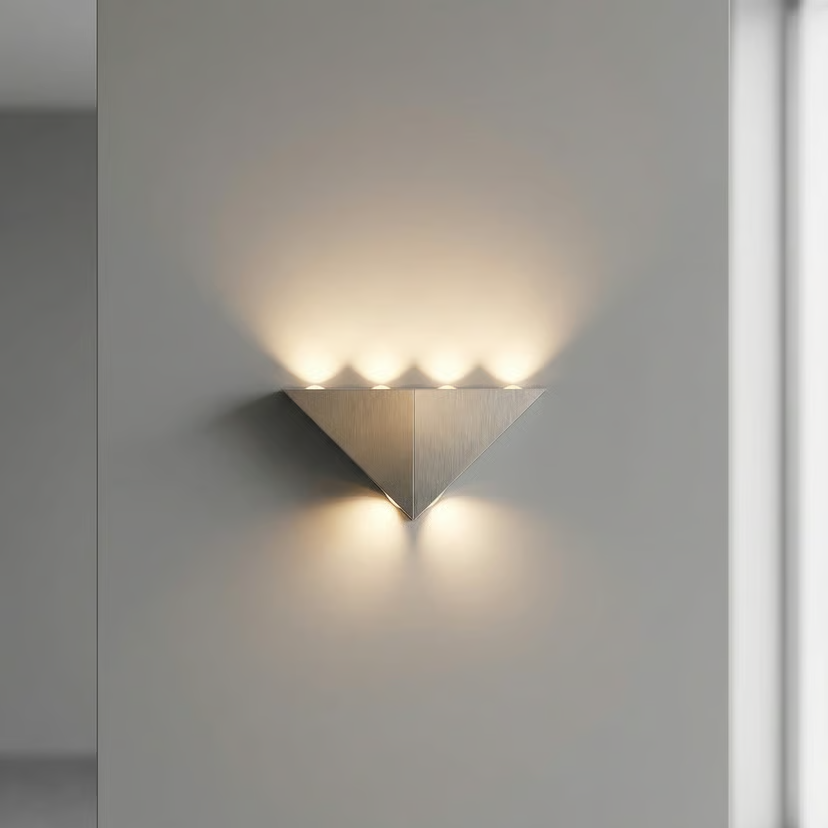 Modern wall-mounted light fixture on a plain wall