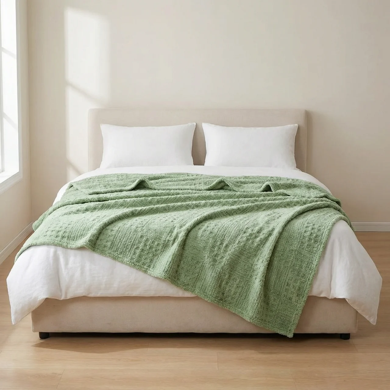 Velvet Blanket Polyester Waffle Jacquard Thick Soft Indoor Throw