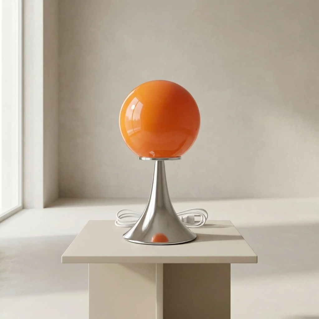 Glass Table Lamp - Dimmable LED, Modern Nordic Design for Living Room