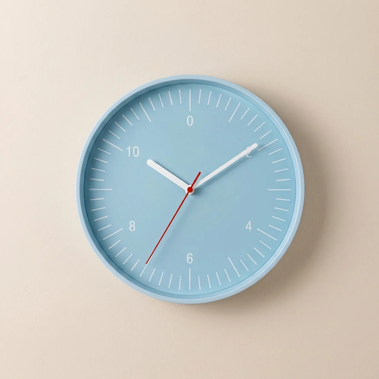 Wall Clock Round ABS Plastic Minimalist Indoor Decor