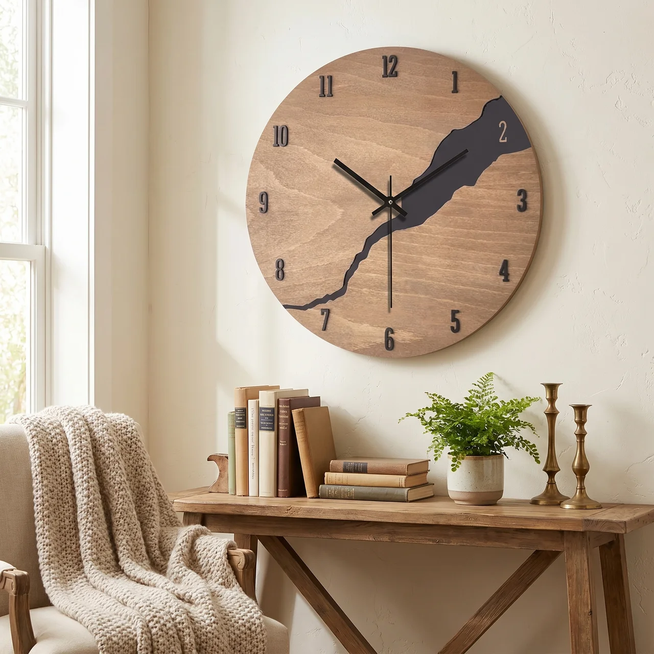 River-Cut Wall Clock