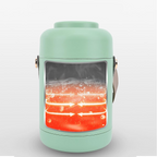 Green 500W Poly Energy Stew circular heating device with visible heating elements.