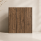 Wooden panel with a natural finish on a neutral background