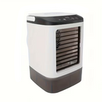 Portable air conditioner with dimensions labeled on a white background