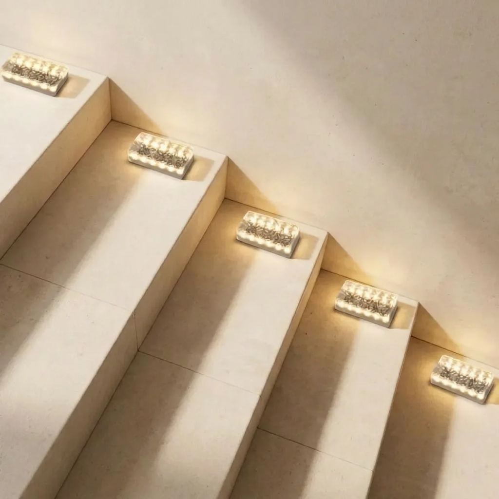 Modern wall lights on a neutral wall