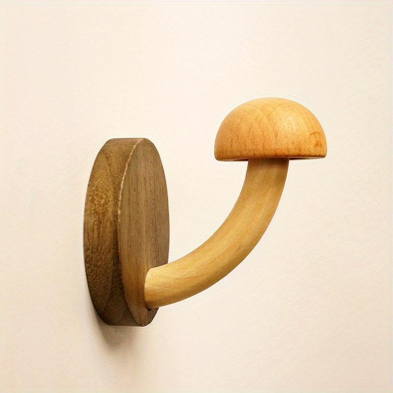 Artisanal Timber Mushroom Wall Hooks - Whimsical Coat Hooks for Wall 4