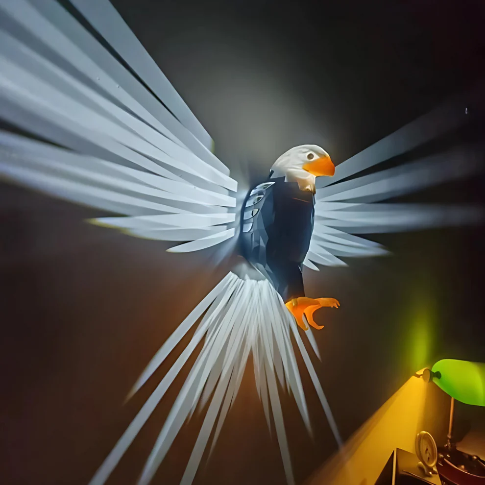Decorative Wall Light Eagle Silhouette LED Magnetic Rechargeable Night Lamp