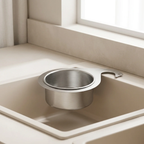 Sink Strainer with Fine Mesh Basket and Swan Holder for Standard Drain Openings