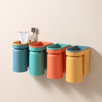 Toothbrush and Toothpaste Holder with Self Adhesive Wall Mount