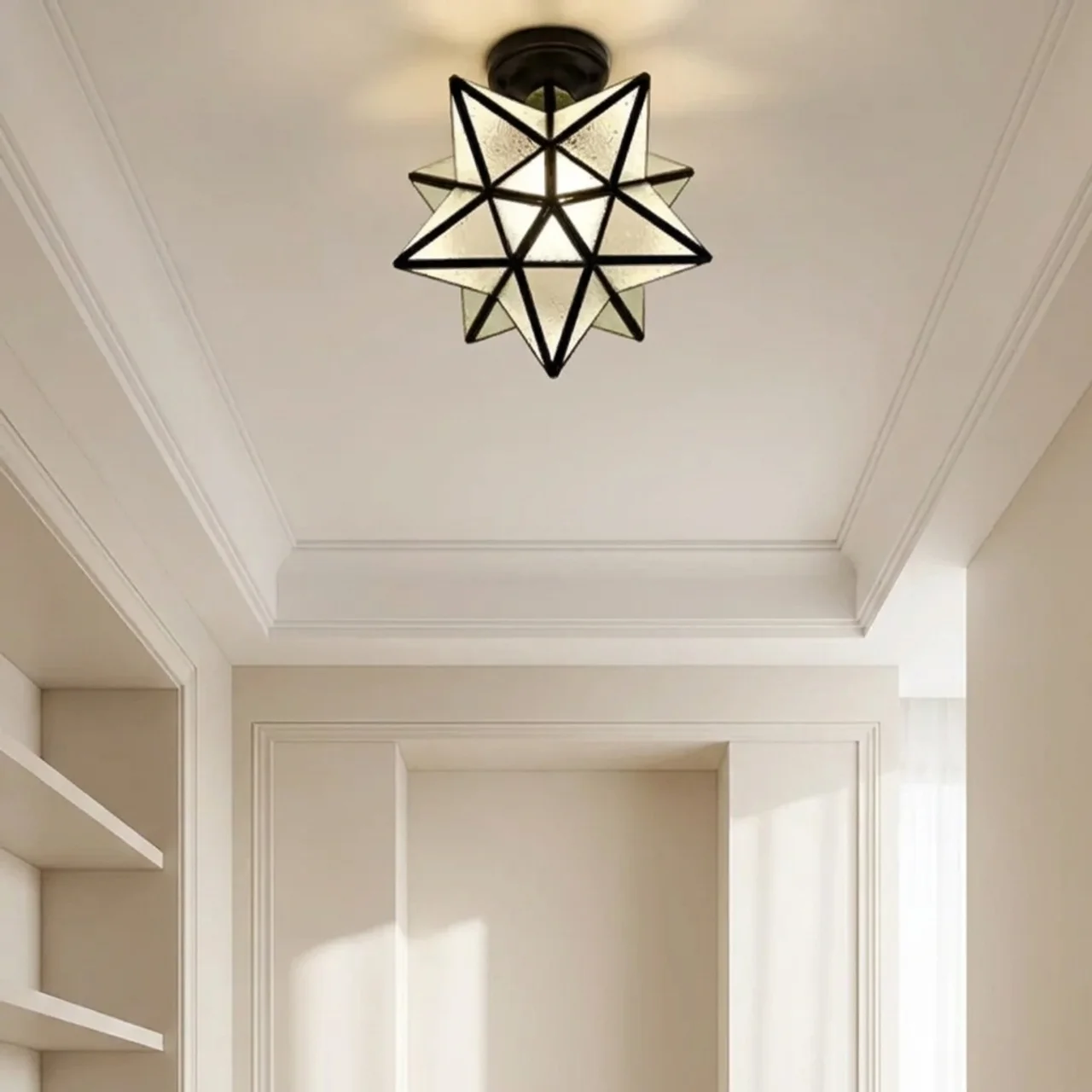 LED Ceiling Light Star Shaped Tri Color E27 for Hallways and Entryways