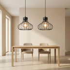 Pendant Light Black Adjustable Ceiling Fixture LED Compatible