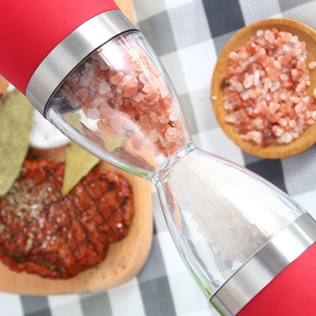 Manual Spice Grinder Adjustable Coarseness Glass Container for Salt and Pepper